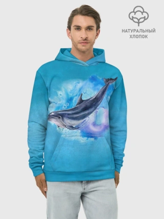 Худи мужской база хлопок / Дельфин