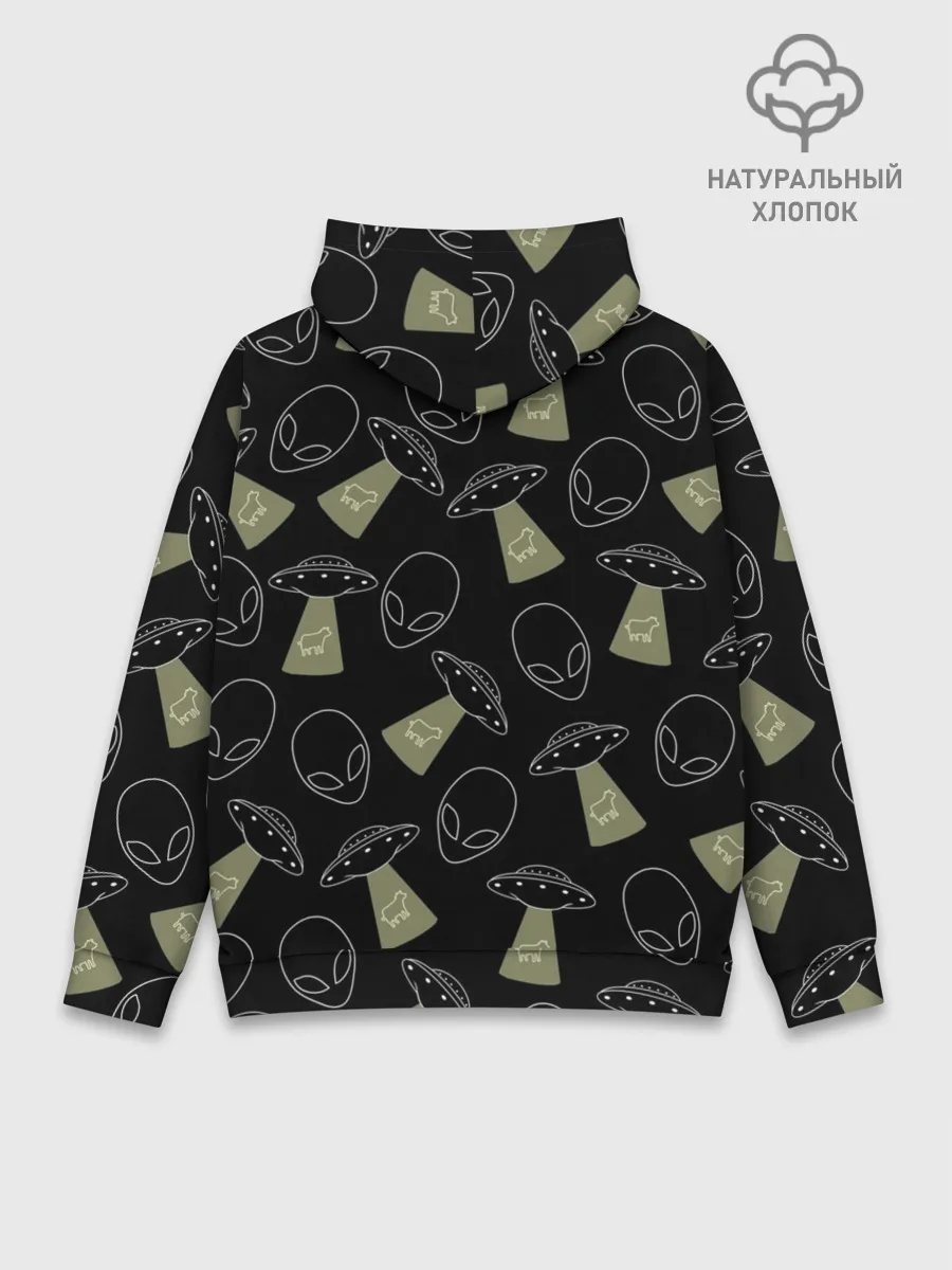 Худи мужской база хлопок / НЛО похищение коров