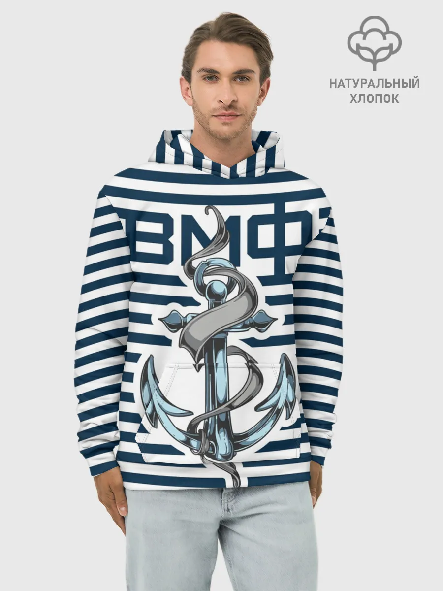 Худи мужской база хлопок / Якорь ВМФ