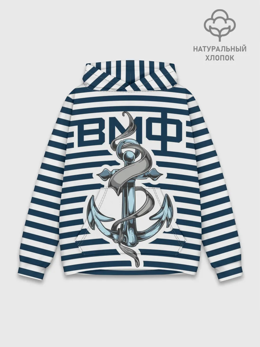 Худи мужской база хлопок / Якорь ВМФ