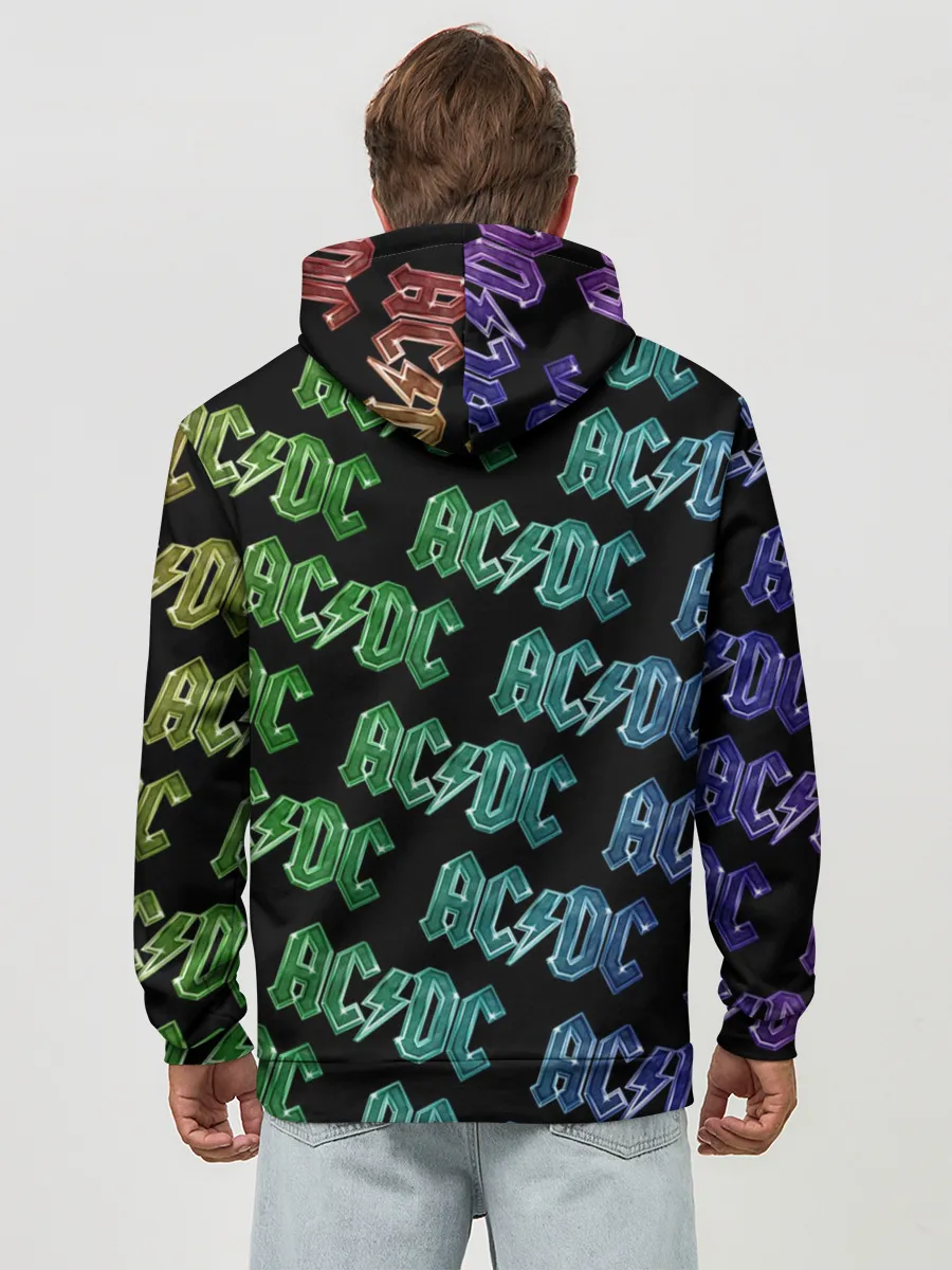 Худи мужской база хлопок / AC DC. Паттерн Градиент