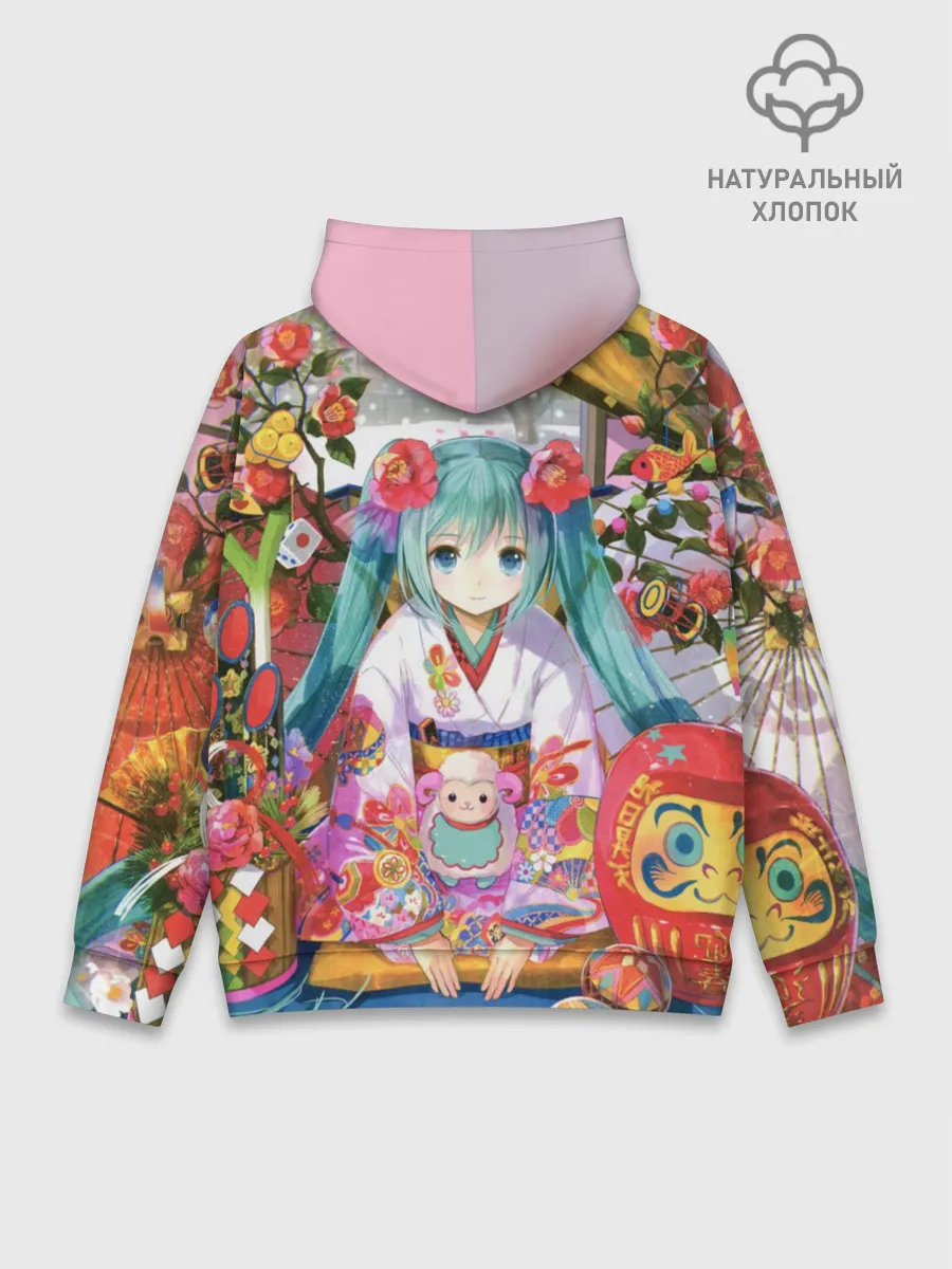 Худи мужской база хлопок / Окно Mika Hatsune