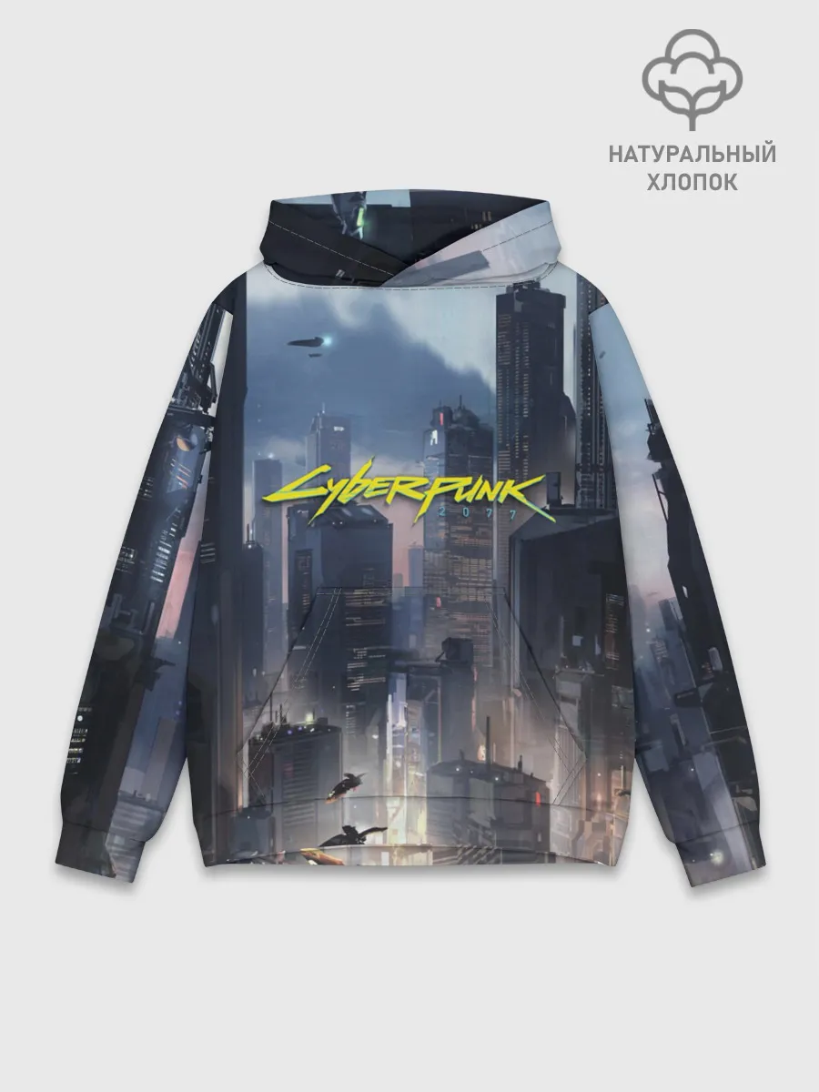 Худи мужской база хлопок / Cyberpunk 2077 city