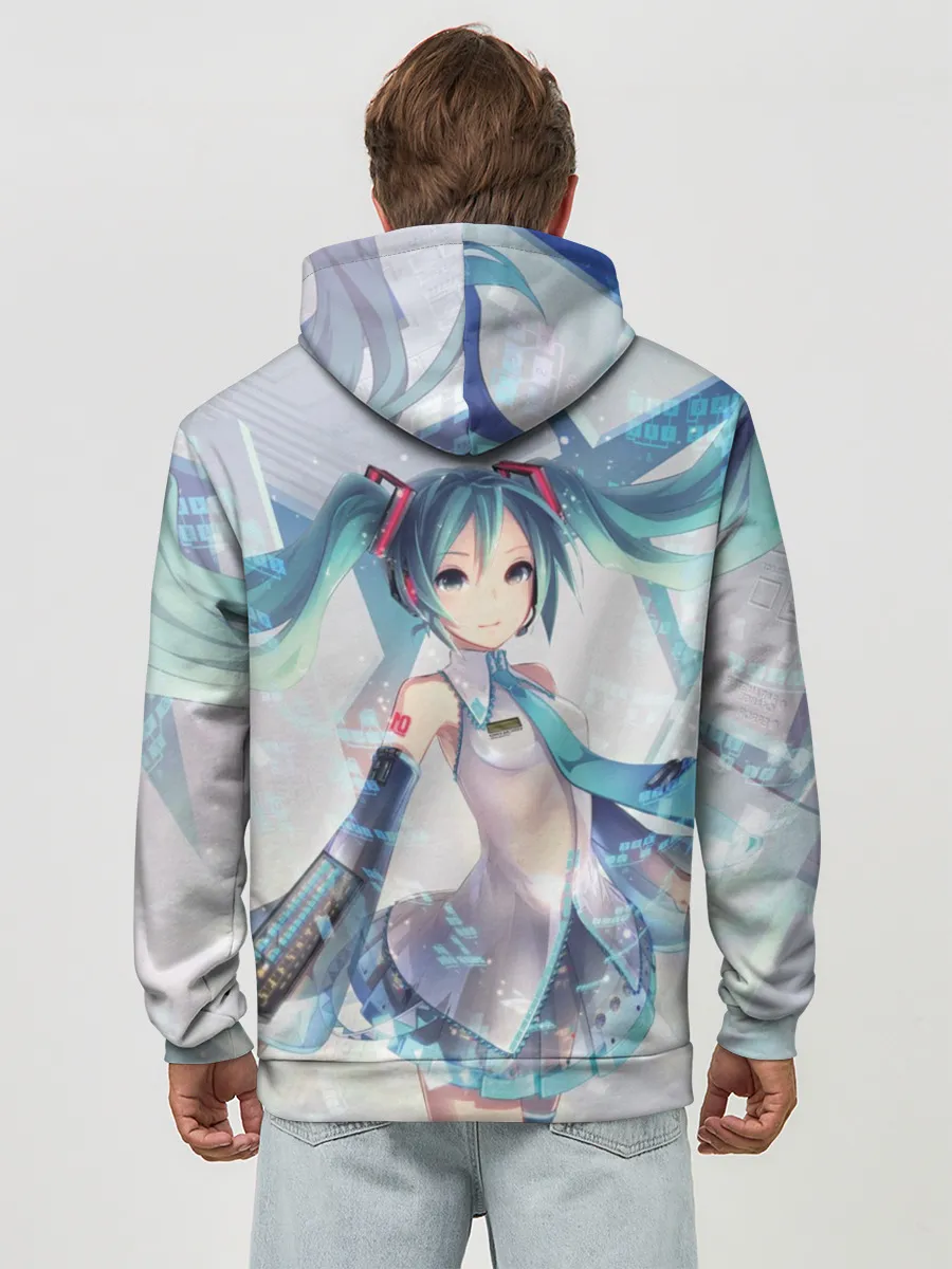 Худи мужской база хлопок / Сияние Мика Хацуне