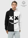 Худи мужской база хлопок / MARSHMELLO BLACK & WHITE