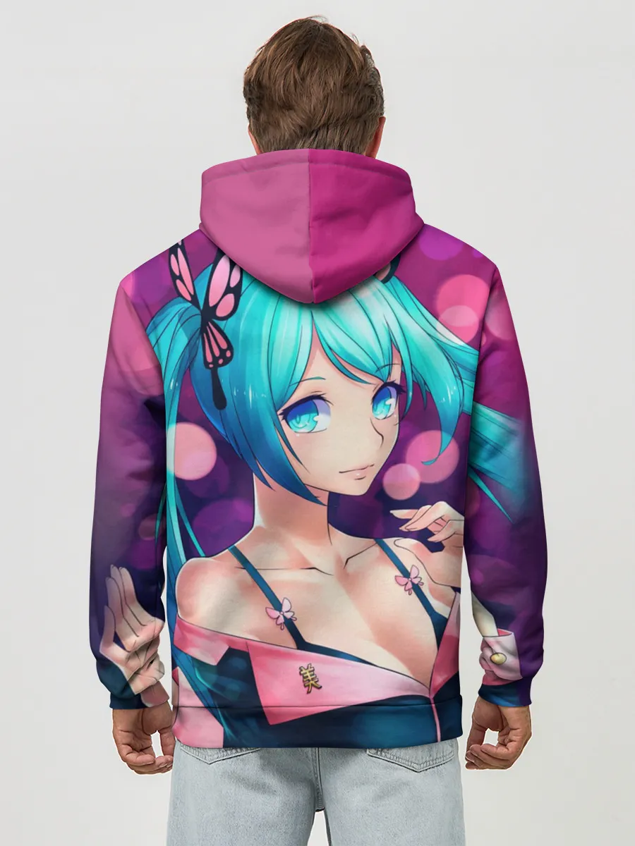 Худи мужской база хлопок / Неотразимая Хатсуне Мику