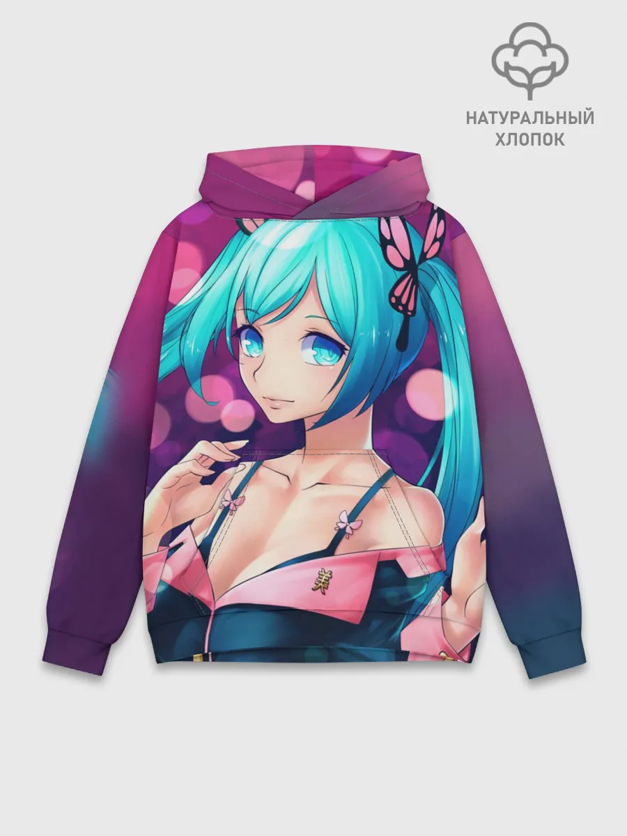 Худи мужской база хлопок / Неотразимая Хатсуне Мику
