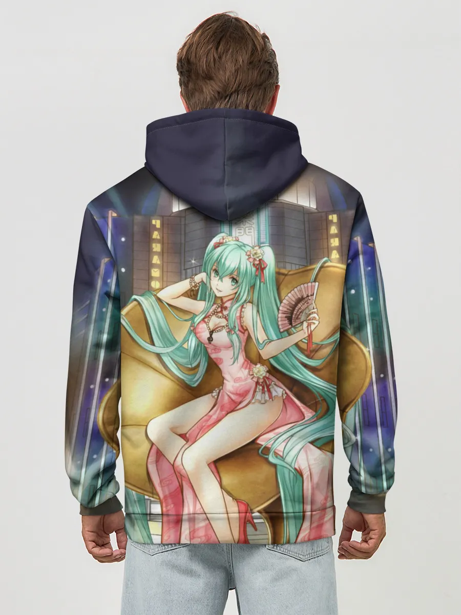 Худи мужской база хлопок / Hatsune Moku на троне