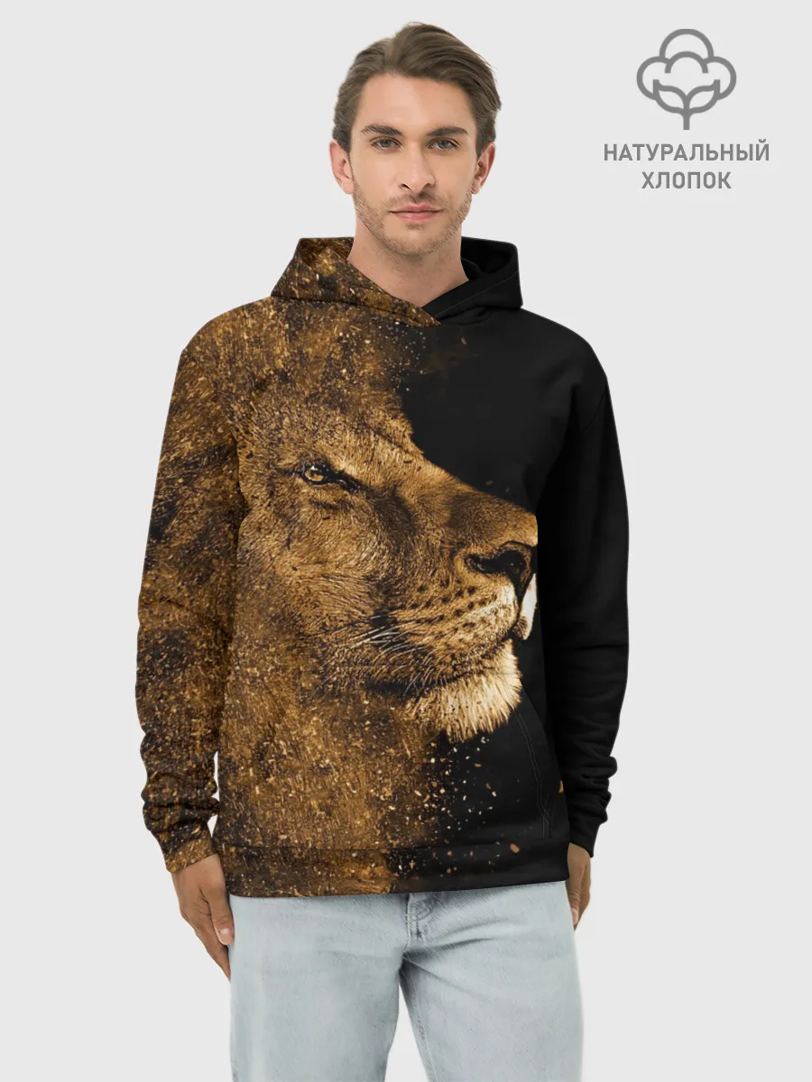 Худи мужской база хлопок / Лев