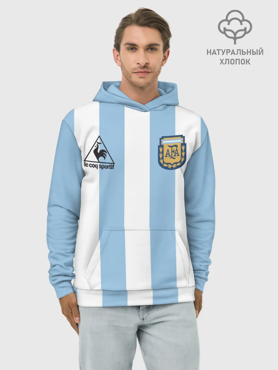 Худи мужской база хлопок / Марадона Аргентина ретро