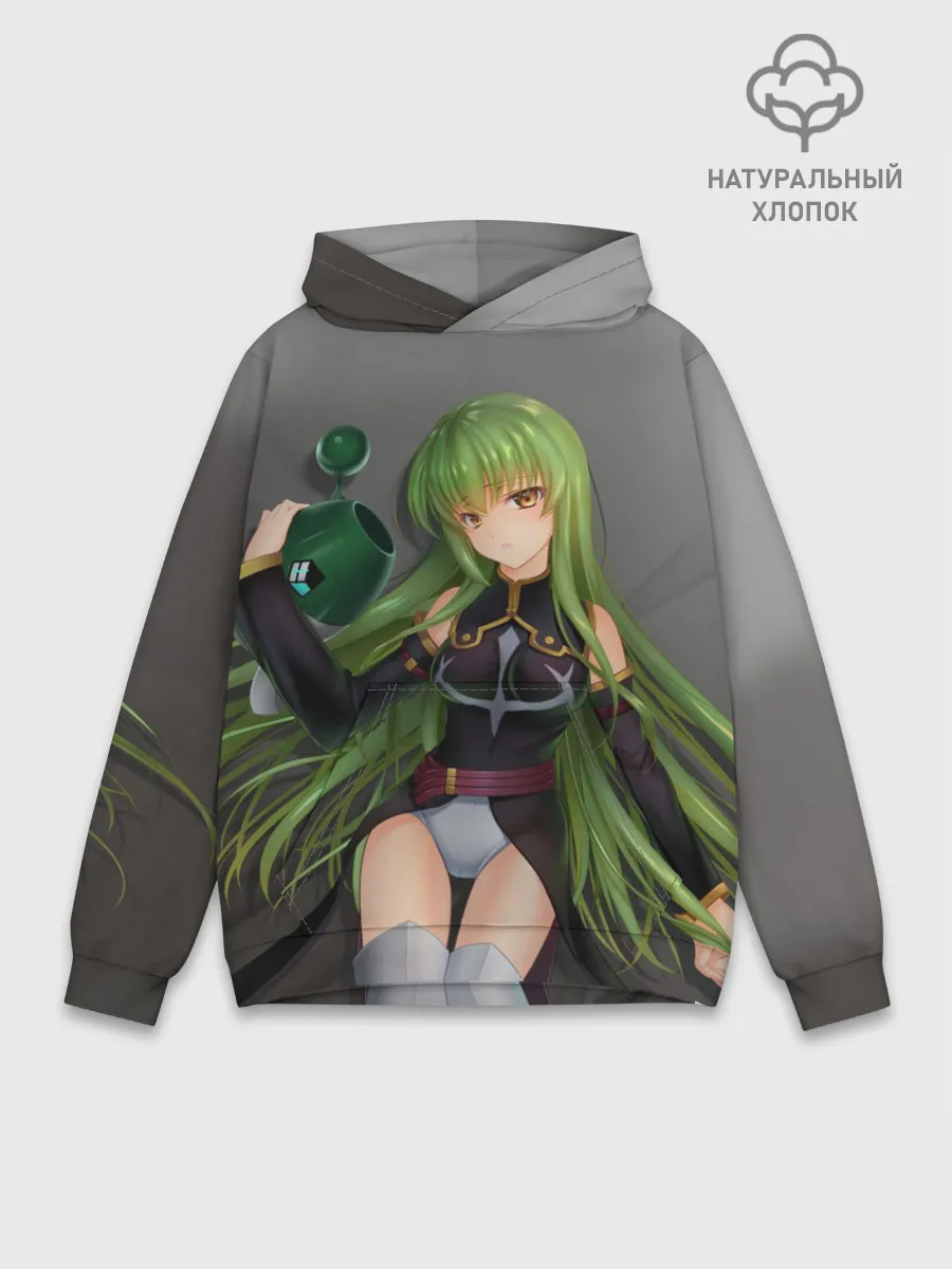 Худи мужской база хлопок / Code Geass art gray