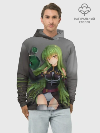 Худи мужской база хлопок / Code Geass art gray