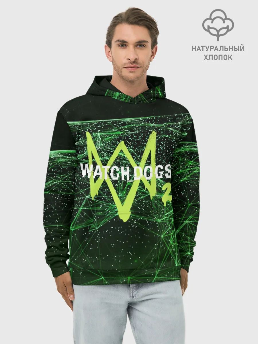 Худи мужской база хлопок / WATCH DOGS 2