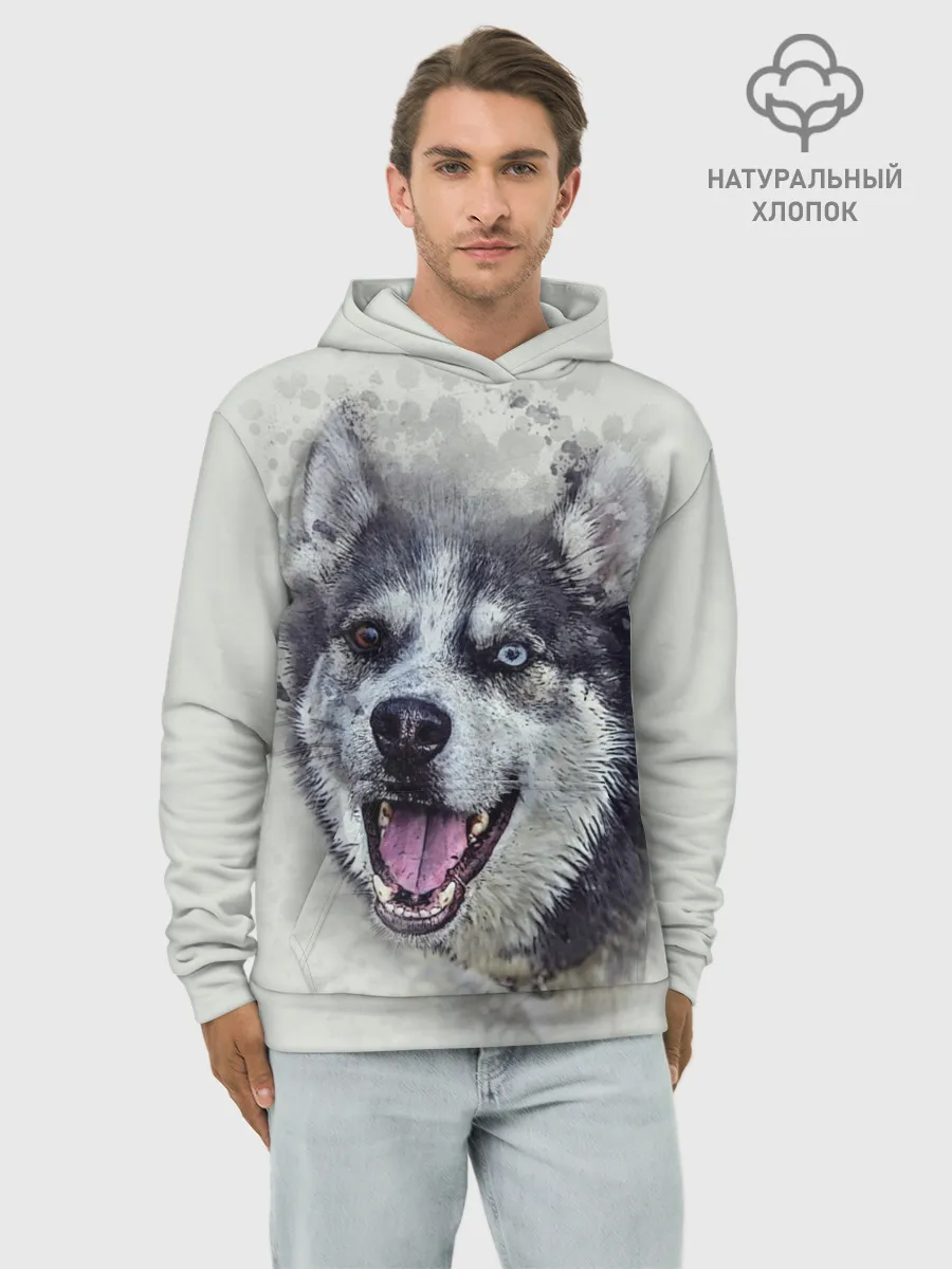 Худи мужской база хлопок / Хаска