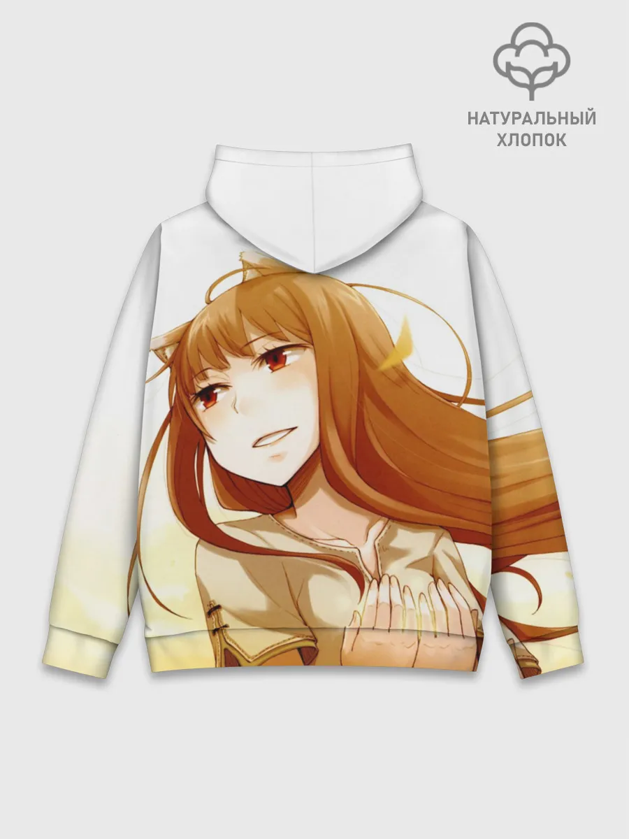 Худи мужской база хлопок / Волчица и пряности Холо