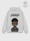 Худи мужской база хлопок / 21 Savage