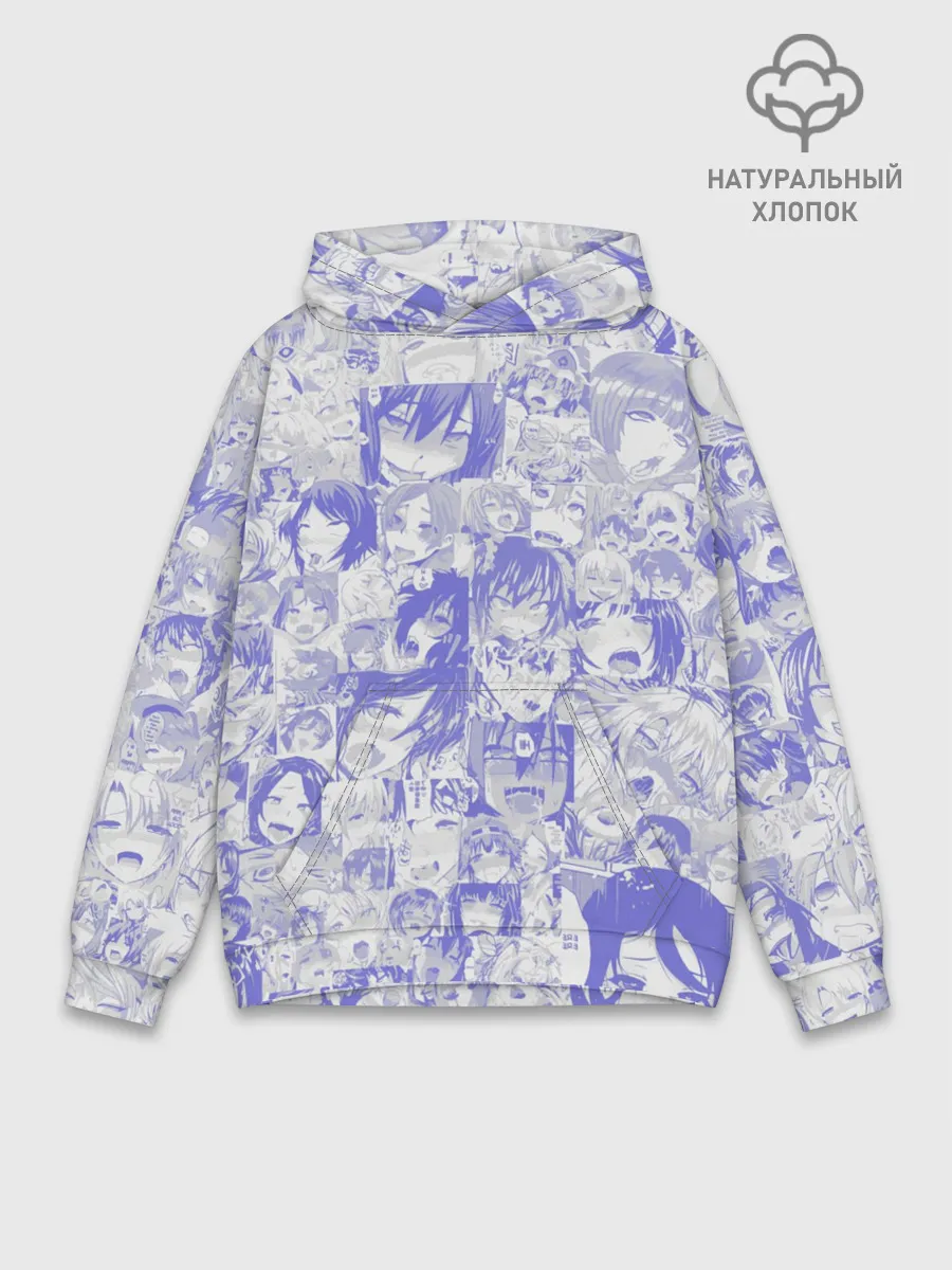 Худи мужской база хлопок / AHEGAO BLUE