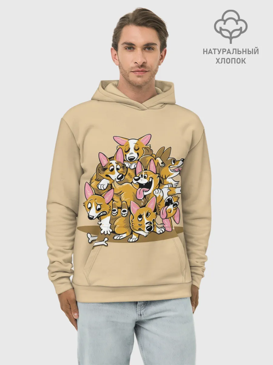 Худи мужской база хлопок / Корги