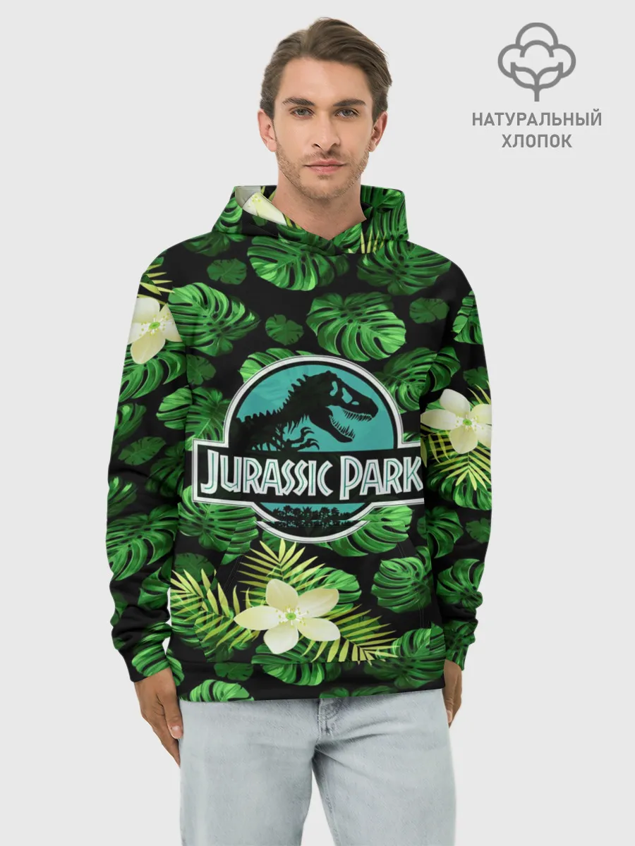 Худи мужской база хлопок / Мир юрского периода