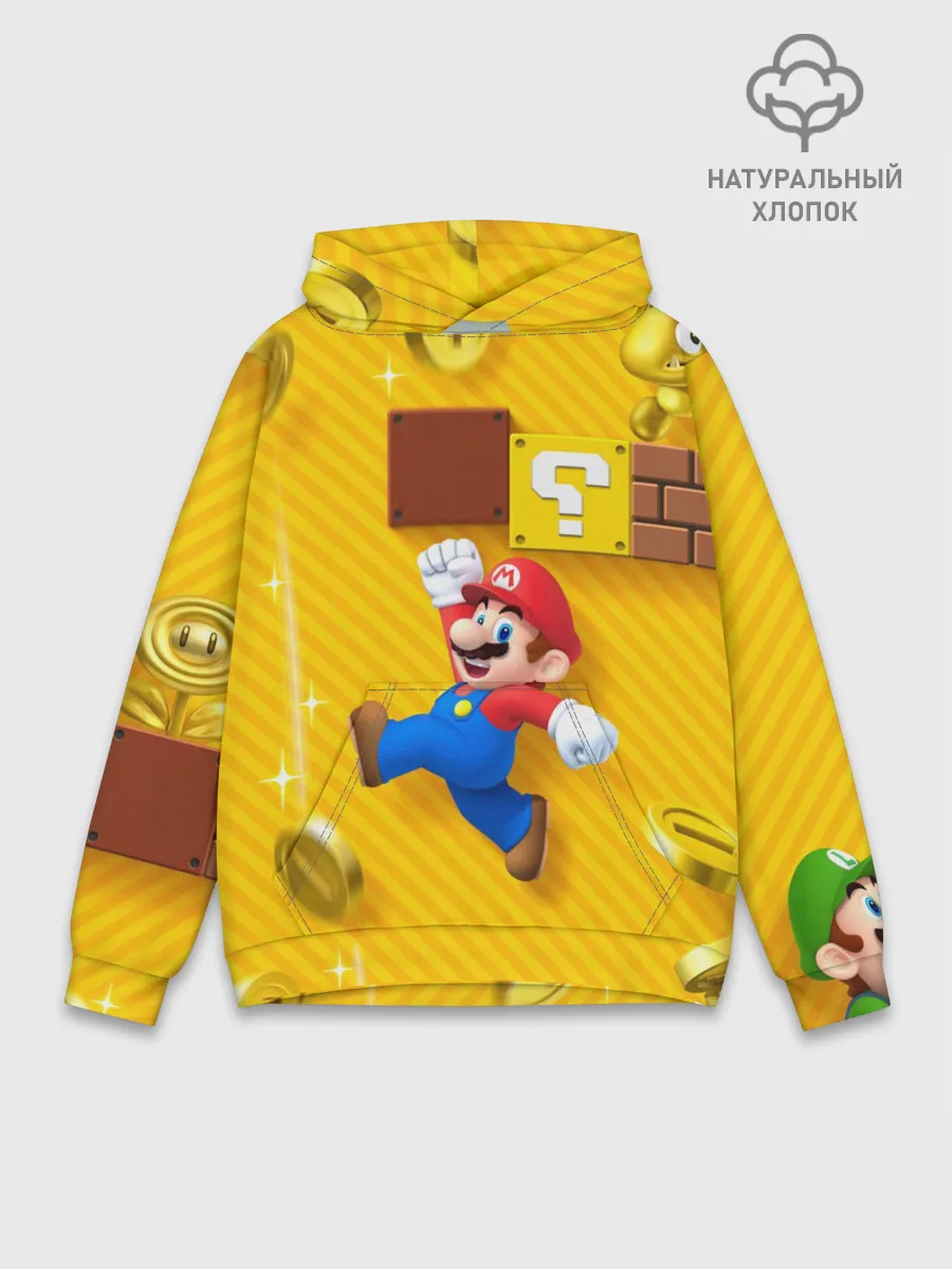 Худи мужской база хлопок / Супер Марио