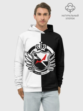 Худи мужской база хлопок / MONOKUMA SCHOOL с фоном