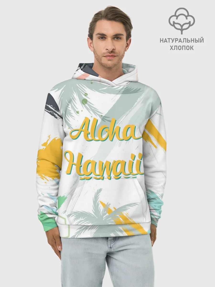 Худи мужской база хлопок / Aloha Hawaii