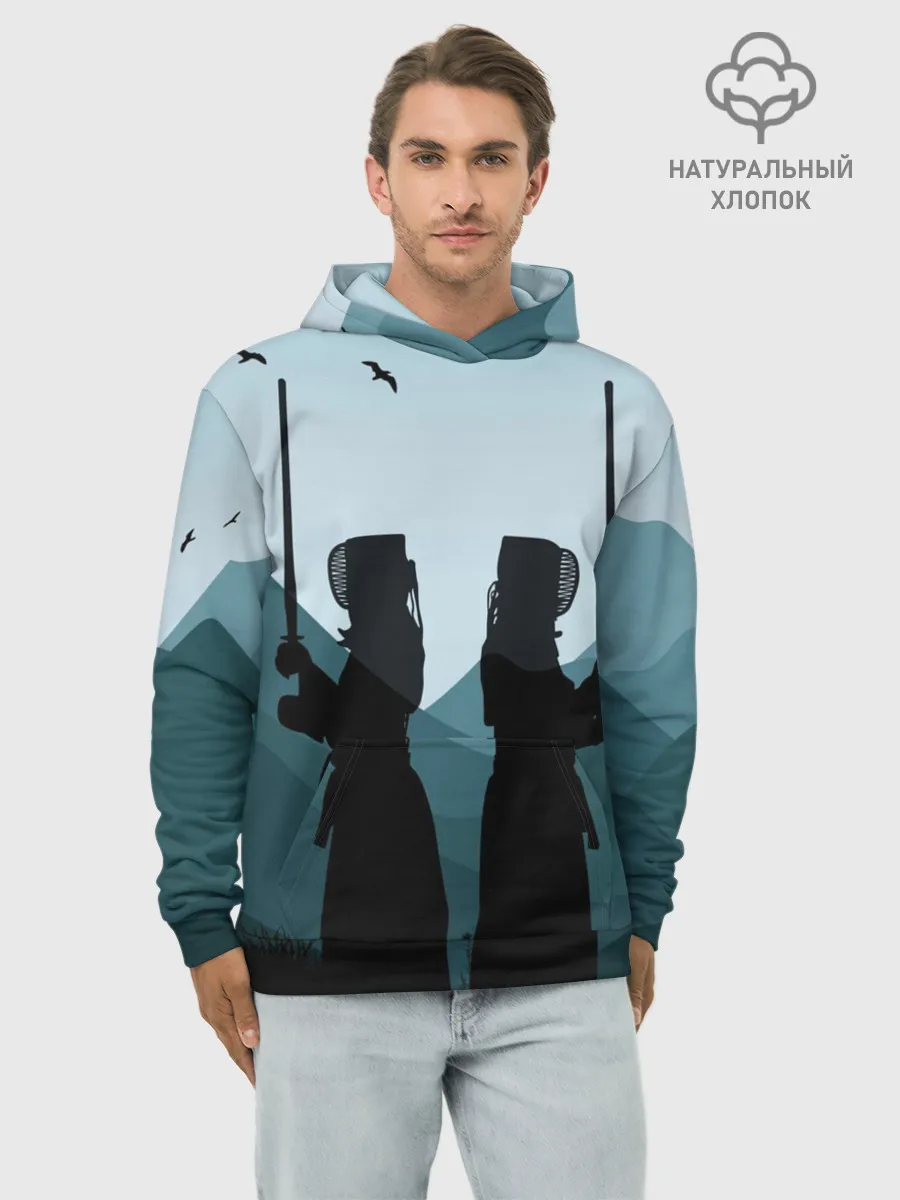 Худи мужской база хлопок / Тренировка кендо