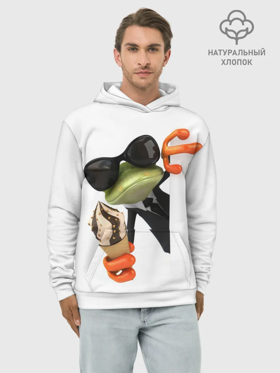 Худи мужской база хлопок / АГЕНТ ЛЕГУШАЧ | AGENT FROG