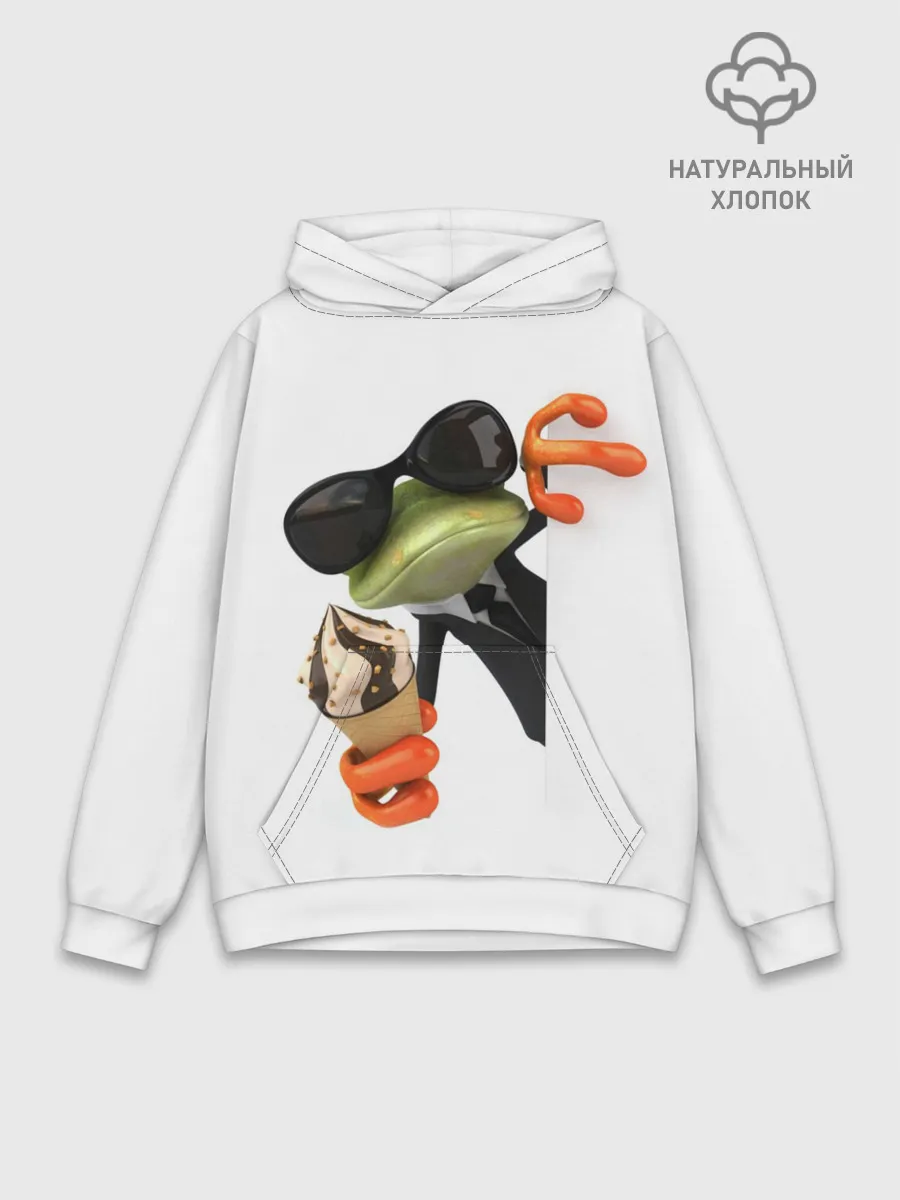 Худи мужской база хлопок / АГЕНТ ЛЕГУШАЧ | AGENT FROG