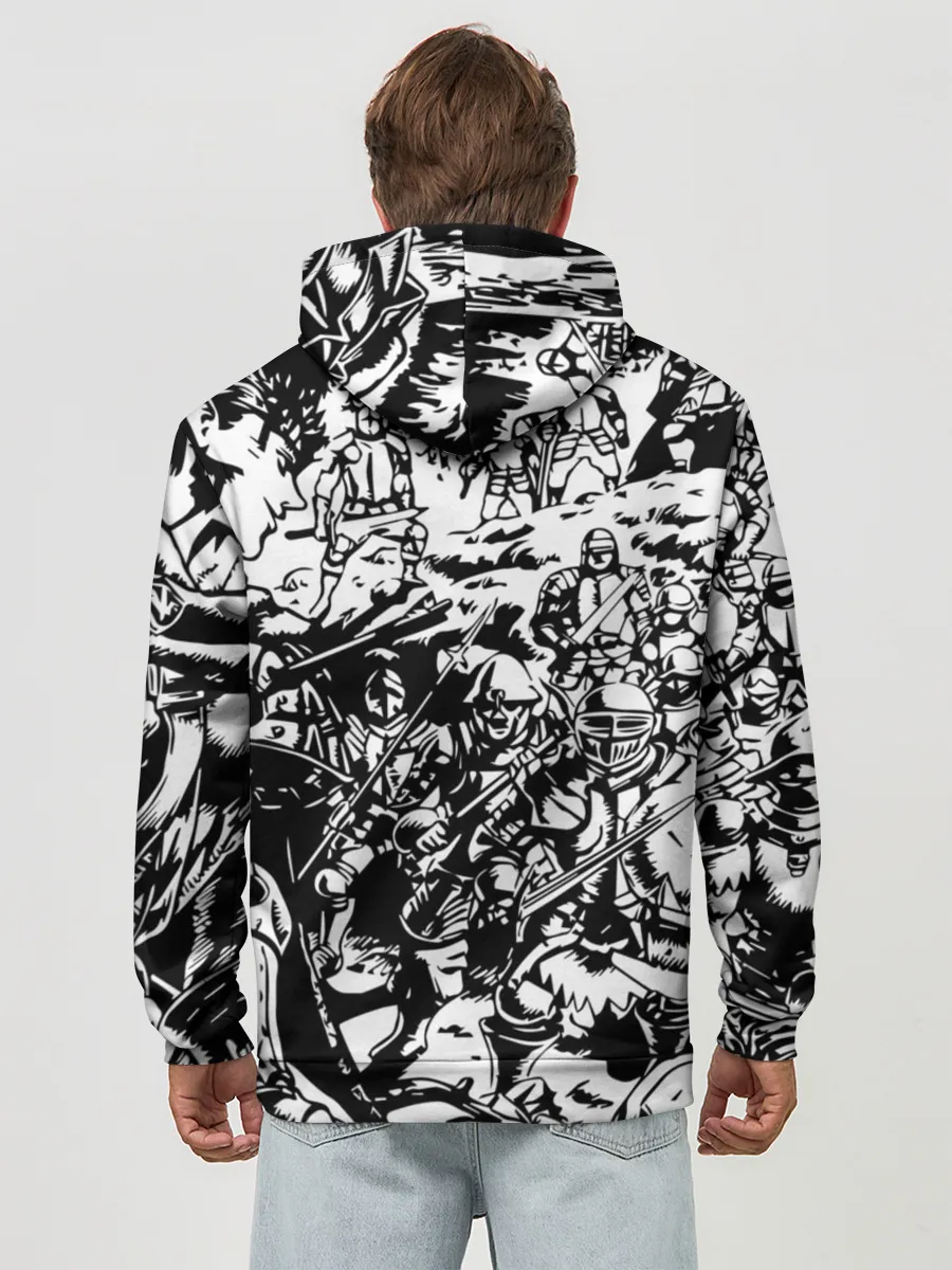 Худи мужской база хлопок / BERSERK background logo