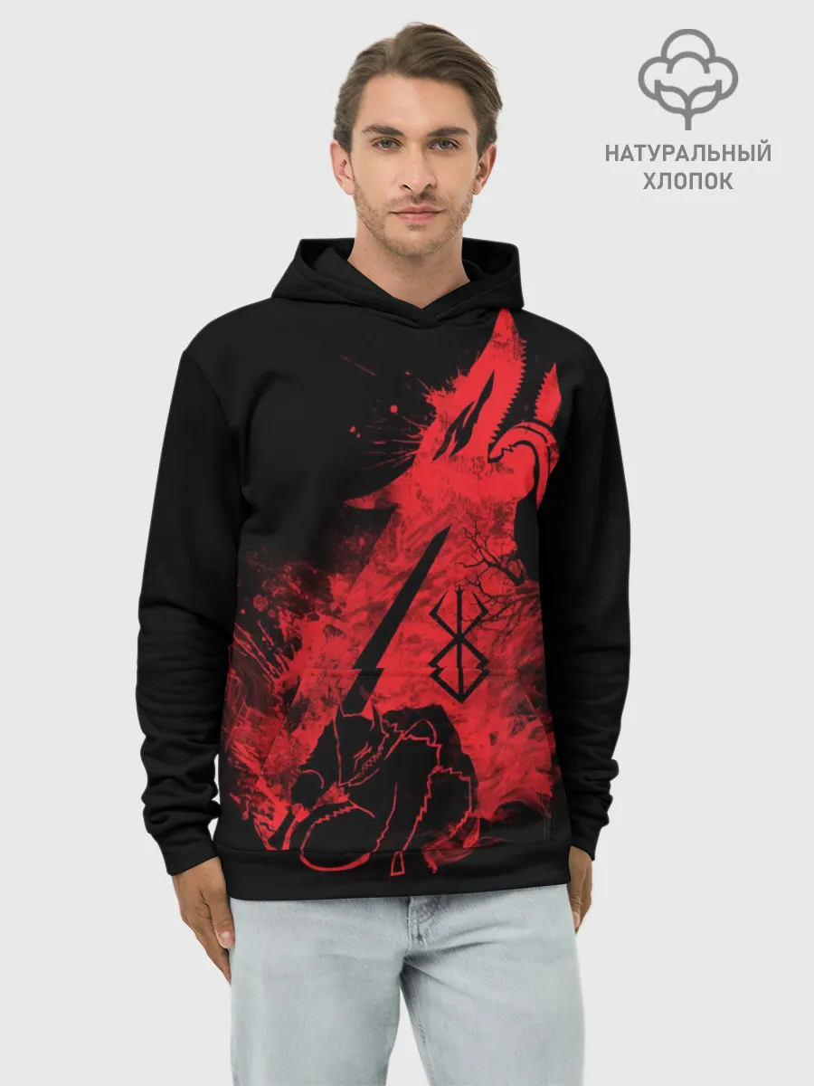 Худи мужской база хлопок / BERSERK elements red