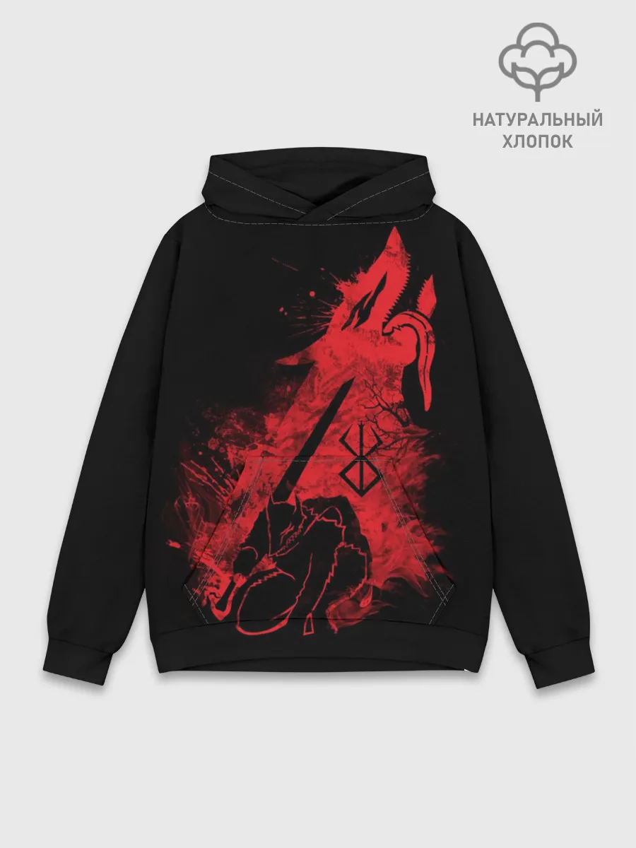 Худи мужской база хлопок / BERSERK elements red