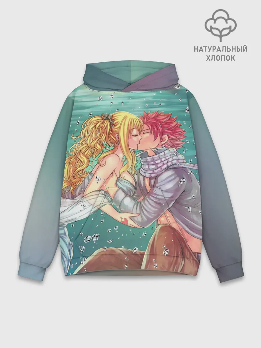 Худи мужской база хлопок / Хвост Феи поцелуй Люси и Нацу