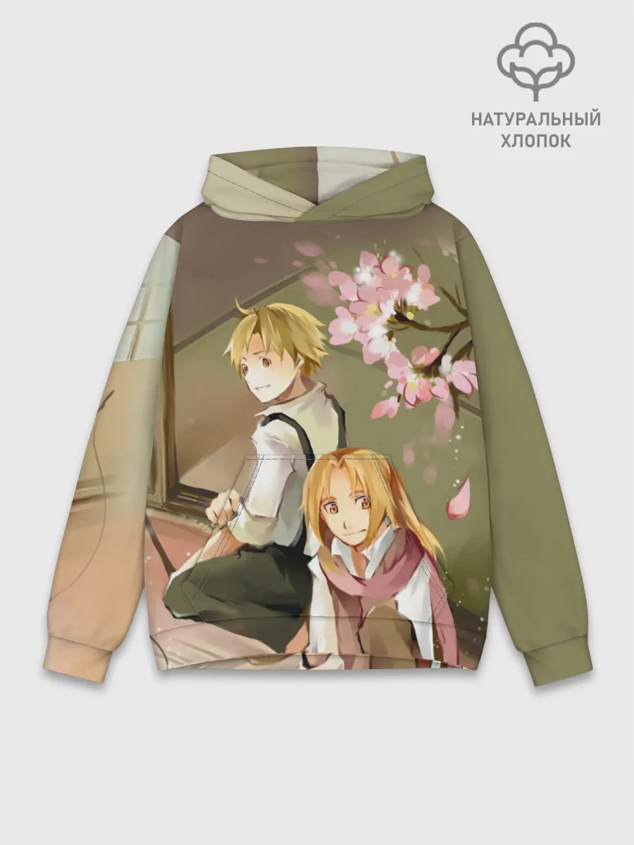 Худи мужской база хлопок / Стальной алхимик