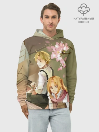 Худи мужской база хлопок / Стальной алхимик