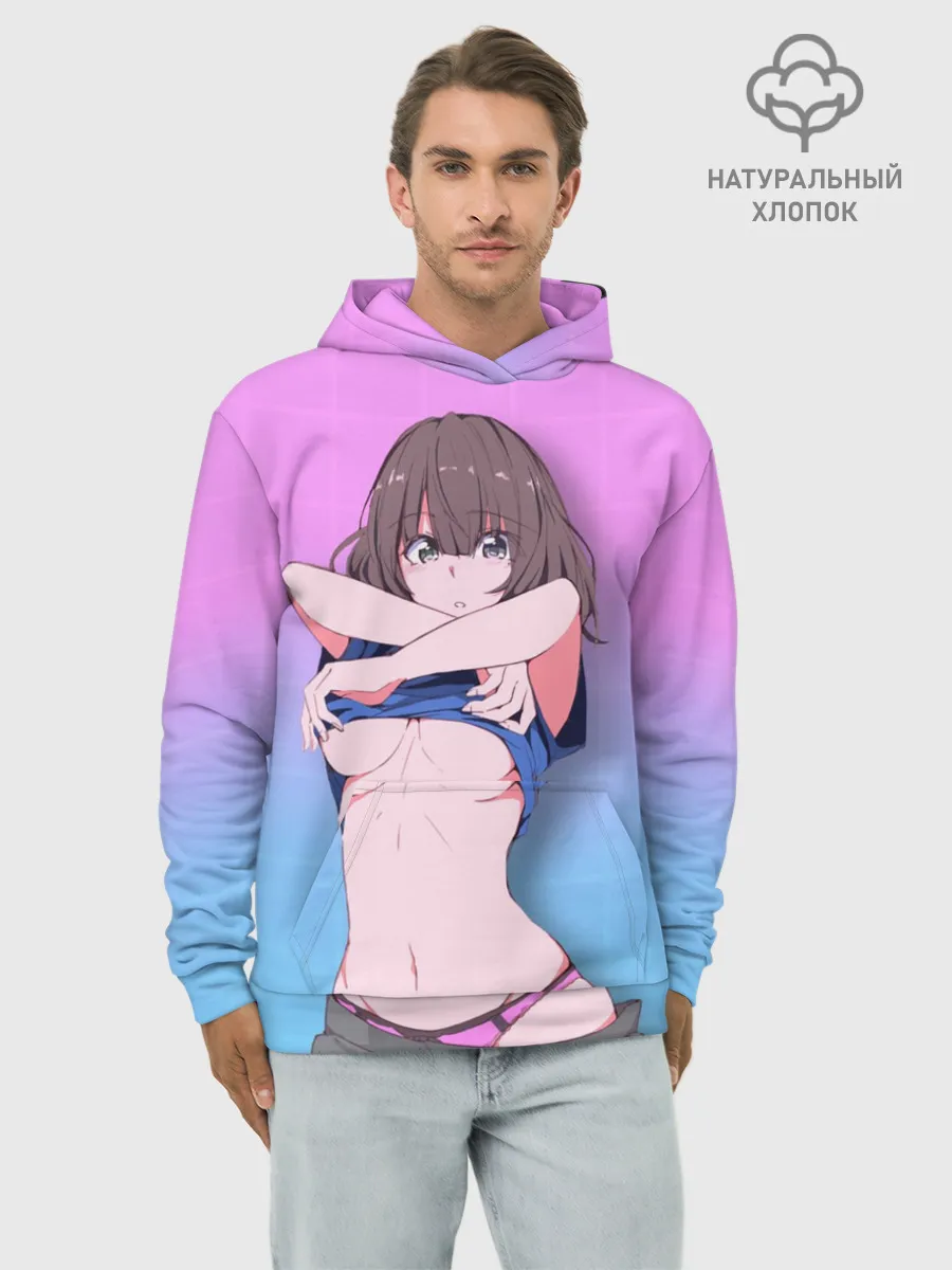 Худи мужской база хлопок / Anime girl with sword
