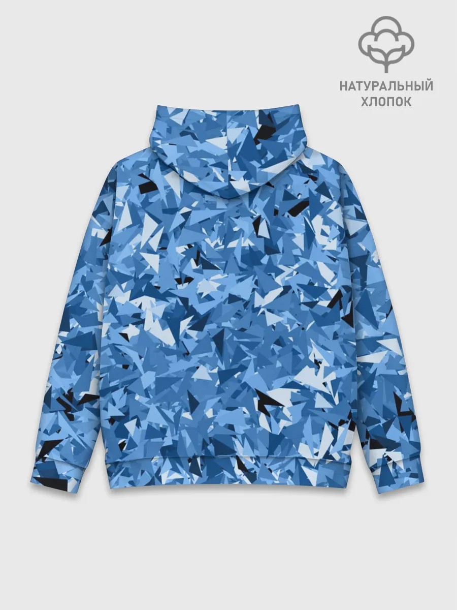 Худи мужской база хлопок / Сине-бело-голубой лев