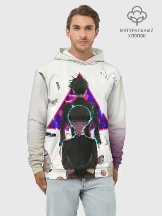 Худи мужской база хлопок / Моб Психо 100