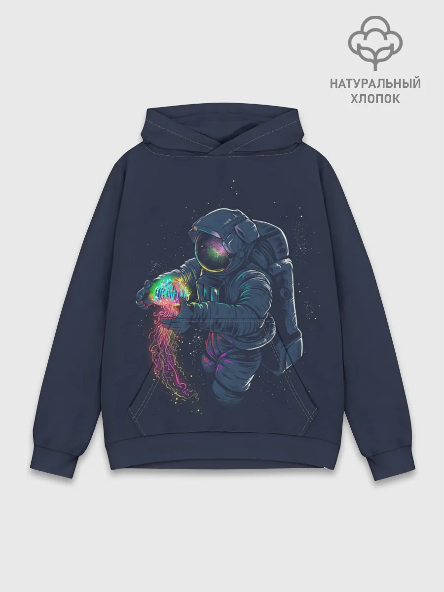 Худи мужской база хлопок / Космическая Медуза