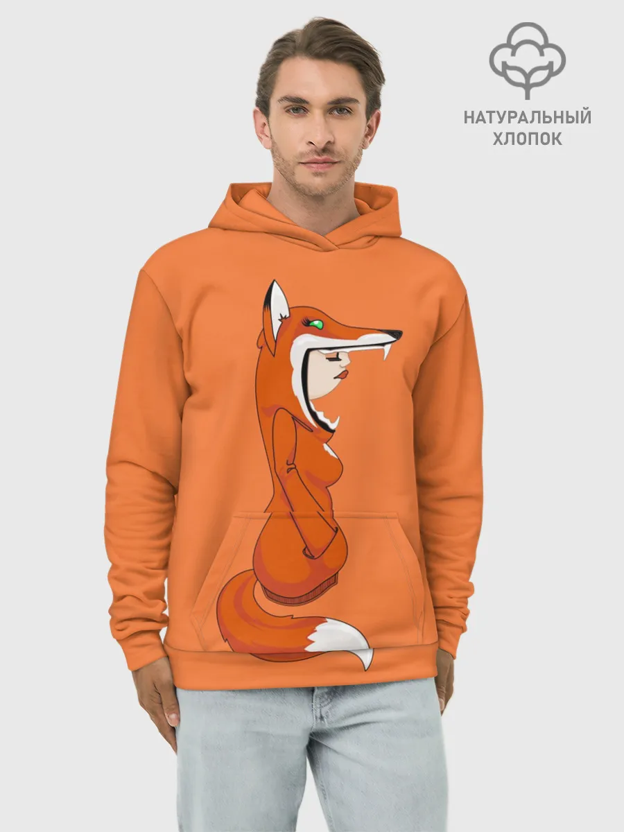 Худи мужской база хлопок / Барышня Лиса