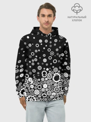 Худи мужской база хлопок / Шестеренки