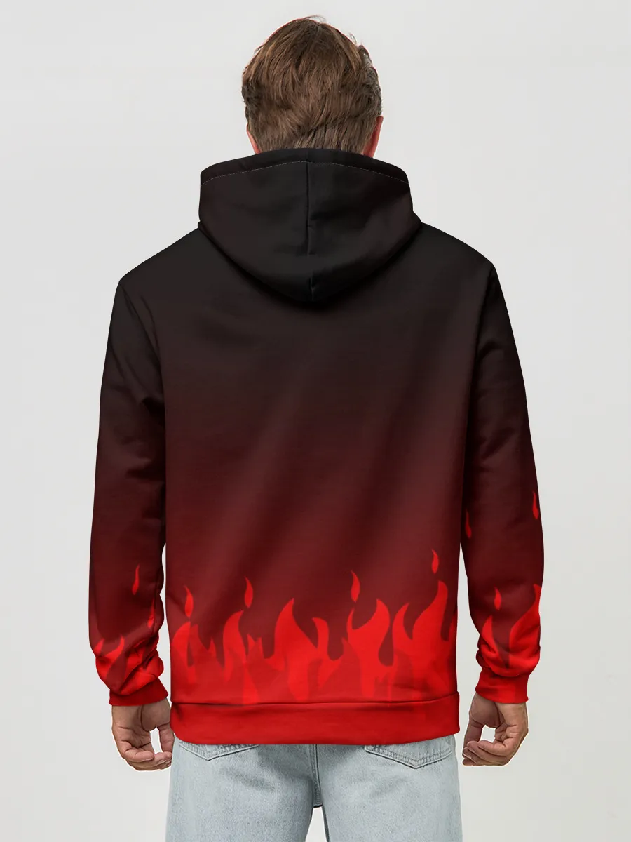 Худи мужской база хлопок / Kumamon горит