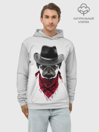 Худи мужской база хлопок / Мопс