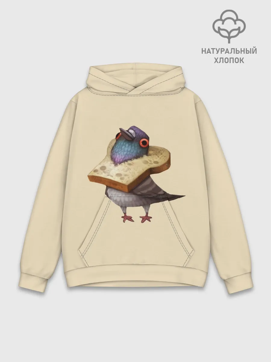 Худи мужской база хлопок / Голубь и Хлебушек