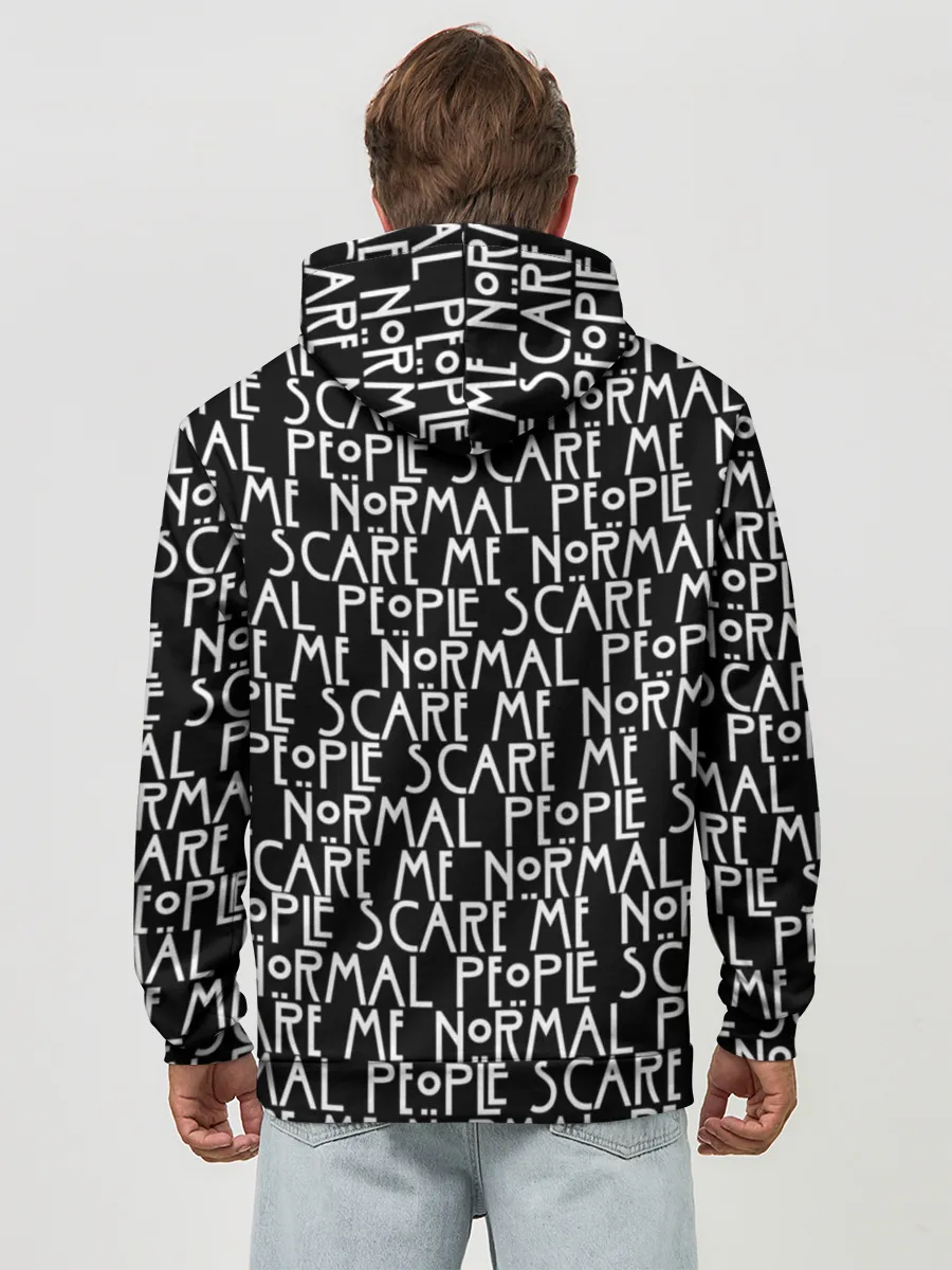Худи мужской база хлопок / NORMAL PEOPLE SCARE ME