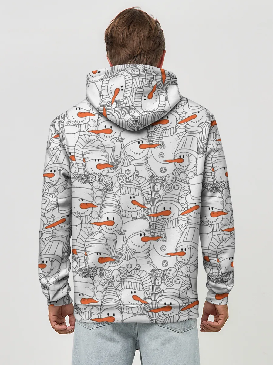 Худи мужской база хлопок / Снеговики