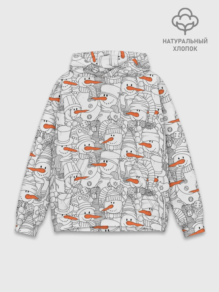 Худи мужской база хлопок / Снеговики
