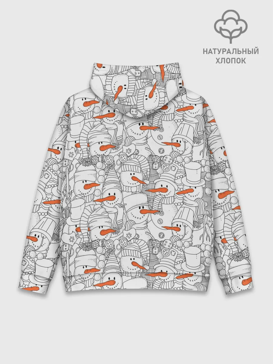 Худи мужской база хлопок / Снеговики