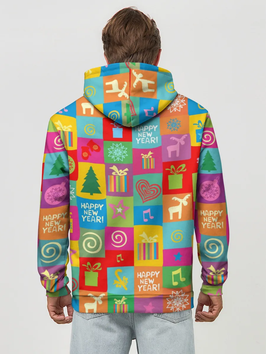 Худи мужской база хлопок / Новогодний коллаж