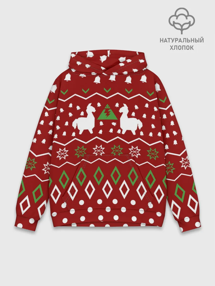 Худи мужской база хлопок / FORTNITE НОВОГОДНИЙ